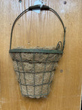 Wire Wall-Mount Planter Basket with Coco Coir Liner — Half-Round Garden Décor