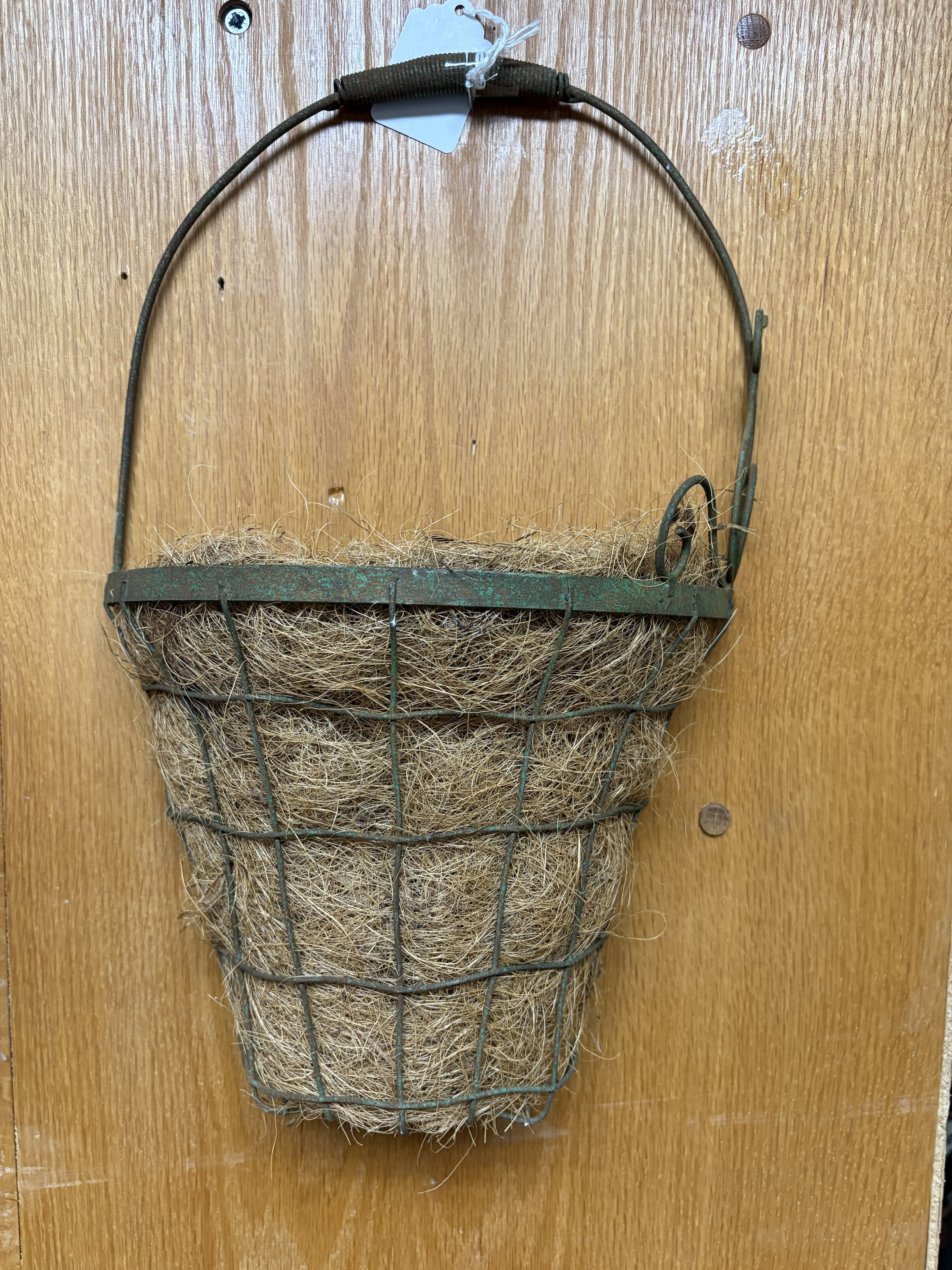 Wire Wall-Mount Planter Basket with Coco Coir Liner — Half-Round Garden Décor