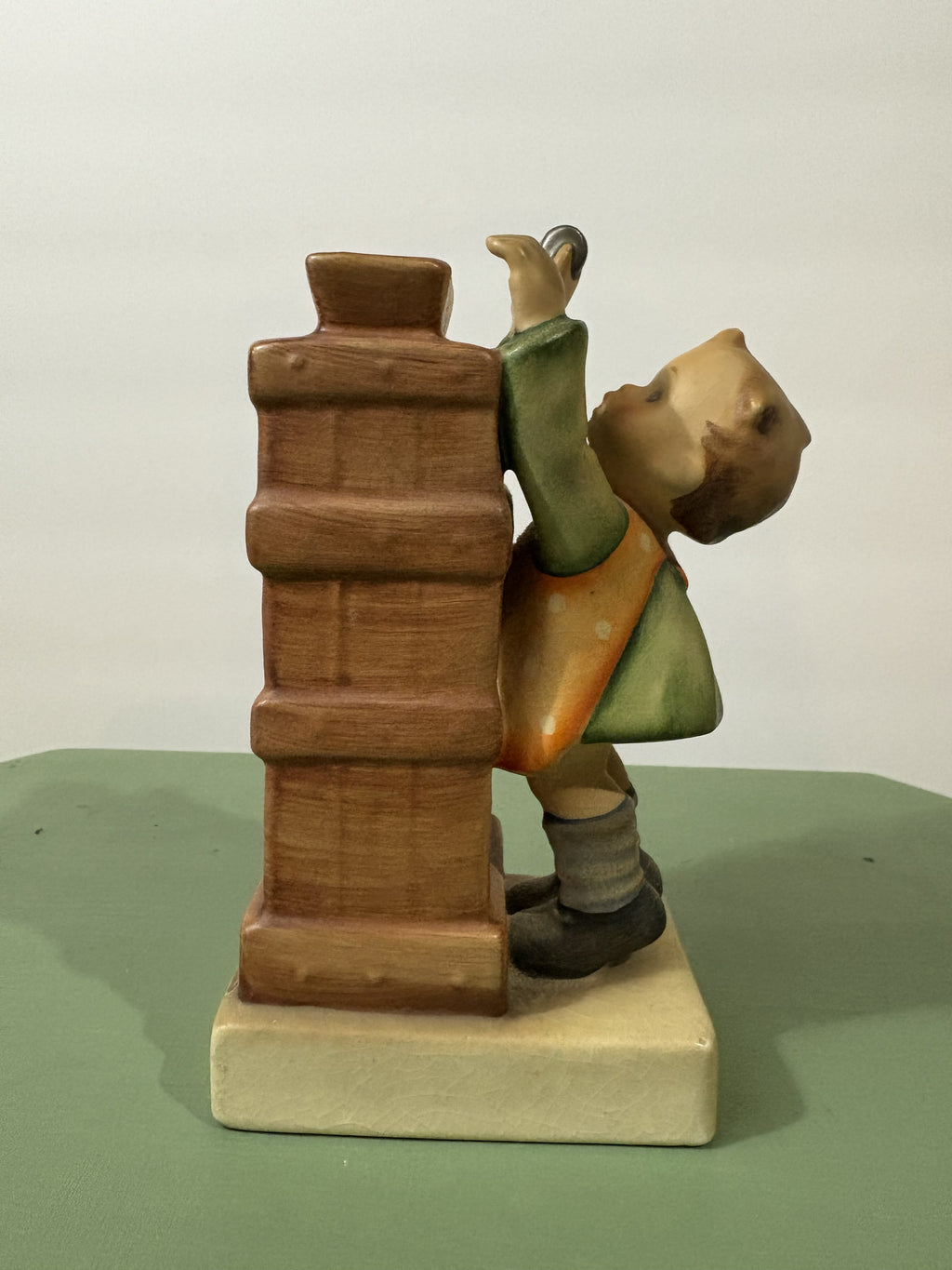 Vintage Goebel Hummel "Little Thrifty" Coin Bank HUM 118 — Hand-Painted German Porcelain Figurine with Original Lock and Key Plate