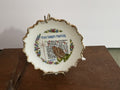 Lord's Prayer Decorative Porcelain Wall Plate — Mid-Century Religious Collectible with Praying Hands and Floral Wreath