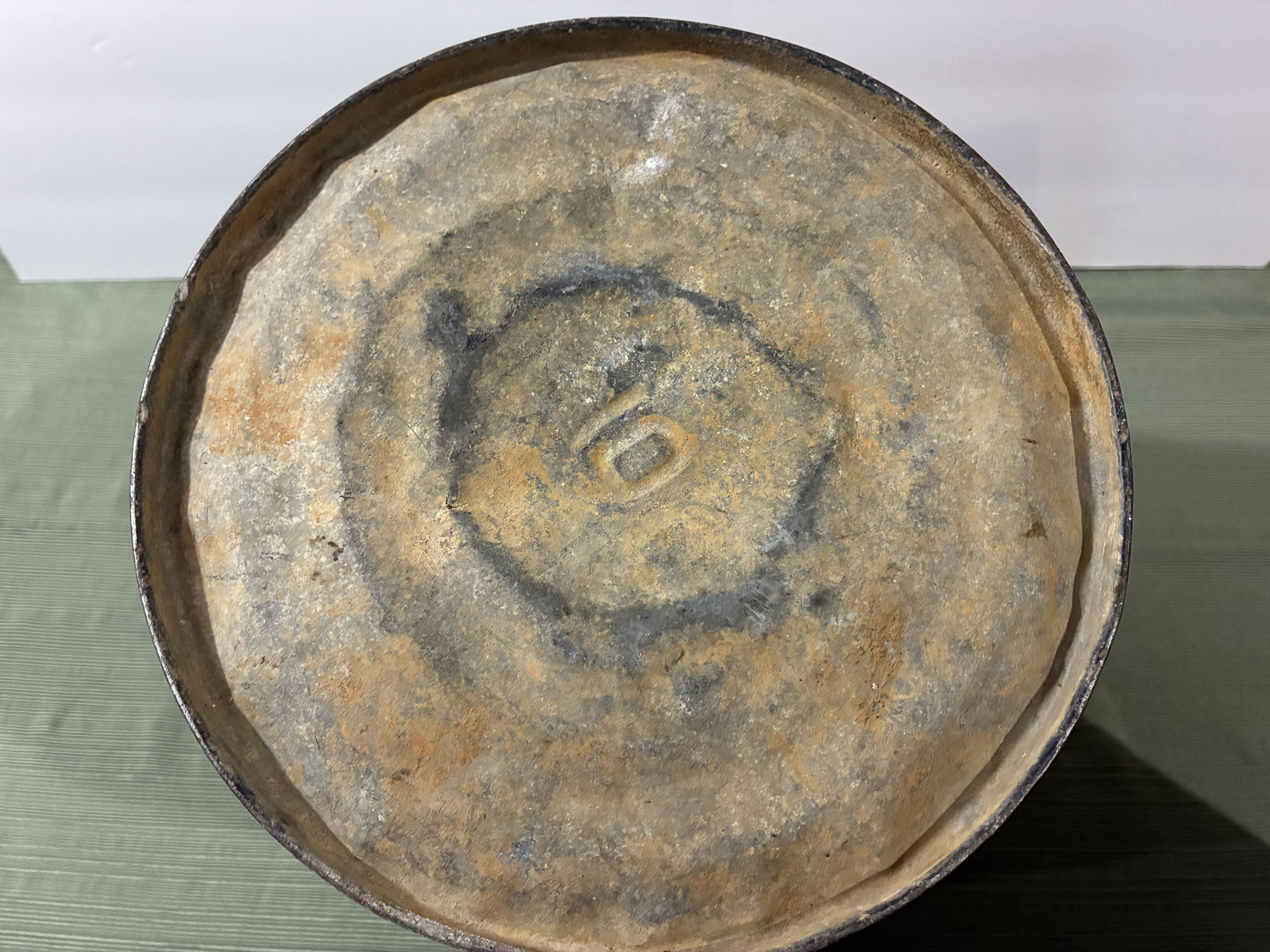 Vintage Galvanized Steel Bucket with Wire Bail Handle — Authentic Patina Farmhouse Pail, Mid-Century